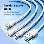 LDNIO Q334 32W Type-C + Dual USB Port Charger with 1m USB-C / Type-C to USB-C / Type-C Data Cable, EU Plug, UK Plug, US Plug
