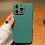 Solid Color Liquid Silicone MagSafe Magnetic Phone Case, For iPhone 14 Pro, For iPhone 14 Pro Max, For iPhone 13 Pro Max