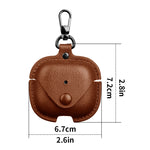 Business Leather Earphone Protective Case with Hook, For AirPods Pro 3, For AirPods 4