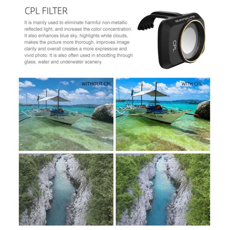 Sunnylife MM-FI9258 For DJI Mavic mini 6 In 1 Drone MCUV+CPL+ND4+ND8+ND16+ND32 Lens Filter, MCUV+CPL+ND4+ND8+ND16+ND32