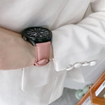 Genuine Leather Silver Buckle Replacement Strap Watchband, For Samsung Galaxy Watch3 45mm, For Samsung Galaxy Watch3 41mm