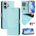 Honeycomb Embossing RFID Leather Phone Case, For iPhone 17e / 16e, For iPhone 17 Pro Max, For iPhone 17 Pro, For iPhone 17, For iPhone Air, For iPhone 16 Pro Max, For iPhone 16 Pro, For iPhone 16 Plus