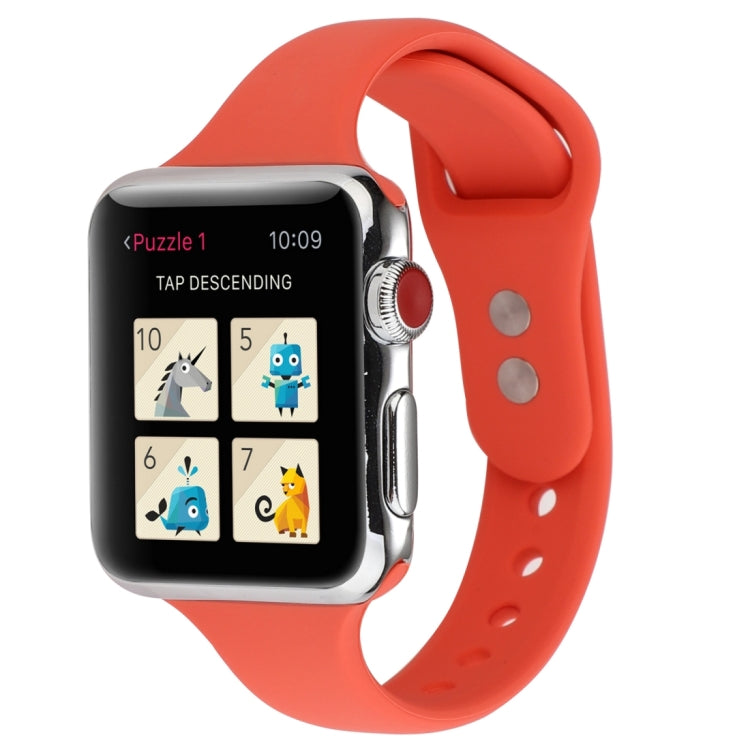 Thin Silicone Double Buckle Replacement Wrist Strap, For Apple Watch 5 & 4 44mm / 3 & 2 & 1 42mm