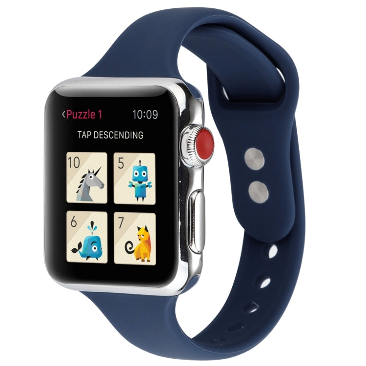Thin Silicone Double Buckle Replacement Wrist Strap, For Apple Watch 5 & 4 44mm / 3 & 2 & 1 42mm