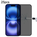 25pcs Full Cover Anti-spy Silk Screen Tempered Glass Film, For iPhone 17 Pro Max, For iPhone 17 Pro, For iPhone 17, For iPhone Air, For iPhone 16 Pro Max, For iPhone 16 Pro, For iPhone 16 Plus, For iPhone 16