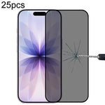 25pcs Full Cover Anti-spy Silk Screen Tempered Glass Film, For iPhone 17 Pro Max, For iPhone 17 Pro, For iPhone 17, For iPhone Air, For iPhone 16 Pro Max, For iPhone 16 Pro, For iPhone 16 Plus, For iPhone 16