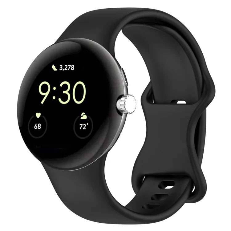 Butterfly Buckle Solid Color Silicone Watch Band, For Google Pixel Watch 4 / Watch 3 45mm, For Google Pixel Watch 4 / 3 / 2 / 1 41mm