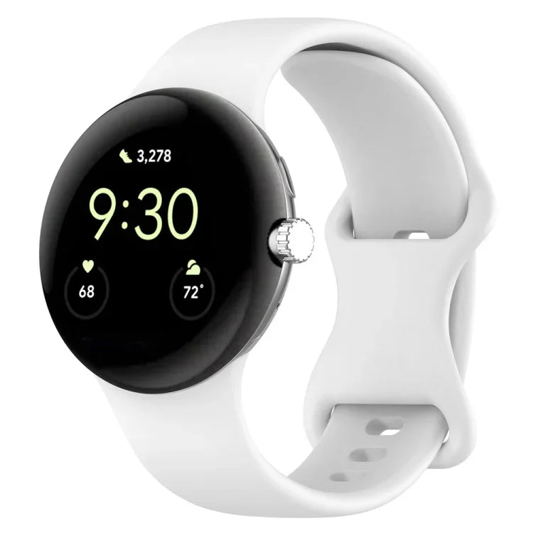 Butterfly Buckle Solid Color Silicone Watch Band, For Google Pixel Watch 4 / Watch 3 45mm, For Google Pixel Watch 4 / 3 / 2 / 1 41mm