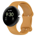 Butterfly Buckle Solid Color Silicone Watch Band, For Google Pixel Watch 4 / Watch 3 45mm, For Google Pixel Watch 4 / 3 / 2 / 1 41mm
