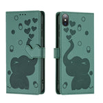 Cartoon Elephant Embossed Leather Phone Case, For iPhone XR, For iPhone XS Max, For iPhone 8 Plus / 7 Plus