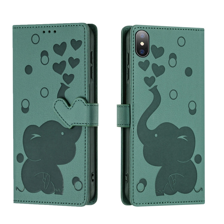 Cartoon Elephant Embossed Leather Phone Case, For iPhone XR, For iPhone XS Max, For iPhone 8 Plus / 7 Plus