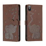 Cartoon Elephant Embossed Leather Phone Case, For iPhone XR, For iPhone XS Max, For iPhone 8 Plus / 7 Plus