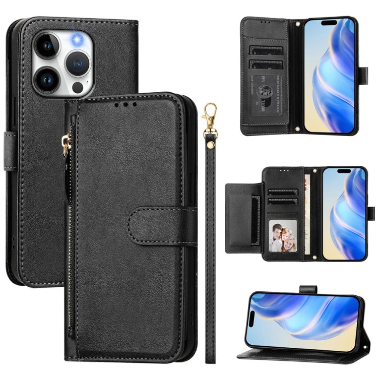 Multi-Card Slots Zipper Wallet Leather Phone Case, For iPhone 16, For iPhone 15 Pro Max, For iPhone 15 Pro, For iPhone 15 Plus, For iPhone 15, For iPhone 14 Plus, For iPhone 14 / 13, For iPhone 14 Pro