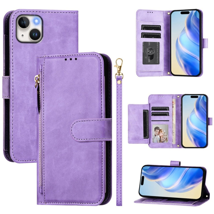 Multi-Card Slots Zipper Wallet Leather Phone Case, For iPhone 16, For iPhone 15 Pro Max, For iPhone 15 Pro, For iPhone 15 Plus, For iPhone 15, For iPhone 14 Plus, For iPhone 14 / 13, For iPhone 14 Pro