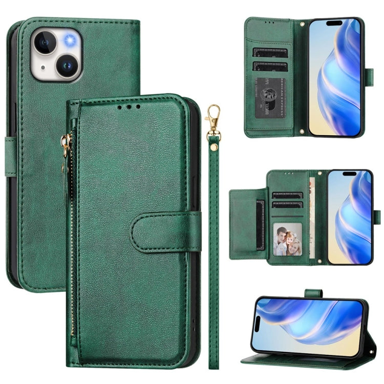 Multi-Card Slots Zipper Wallet Leather Phone Case, For iPhone 16, For iPhone 15 Pro Max, For iPhone 15 Pro, For iPhone 15 Plus, For iPhone 15, For iPhone 14 Plus, For iPhone 14 / 13, For iPhone 14 Pro