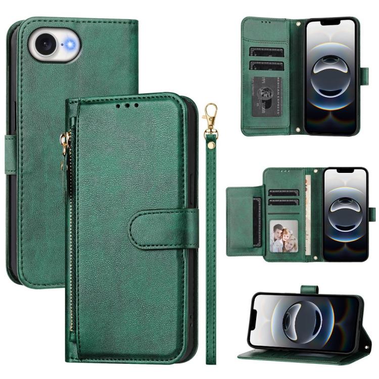 Multi-Card Slots Zipper Wallet Leather Phone Case, For iPhone 17e / 16e, For iPhone 17 Pro Max, For iPhone 17 Pro, For iPhone 17, For iPhone Air, For iPhone 16 Pro Max, For iPhone 16 Pro, For iPhone 16 Plus