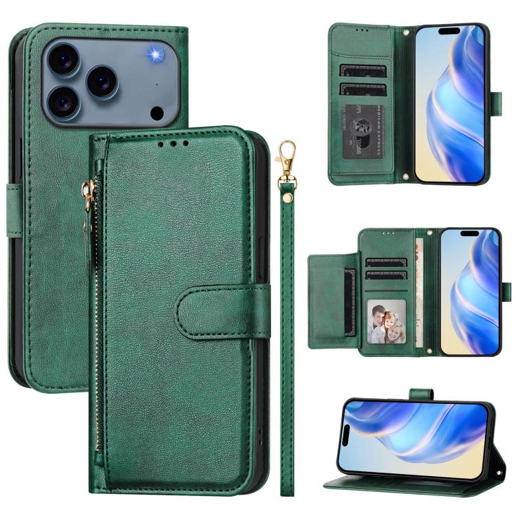 Multi-Card Slots Zipper Wallet Leather Phone Case, For iPhone 17e / 16e, For iPhone 17 Pro Max, For iPhone 17 Pro, For iPhone 17, For iPhone Air, For iPhone 16 Pro Max, For iPhone 16 Pro, For iPhone 16 Plus