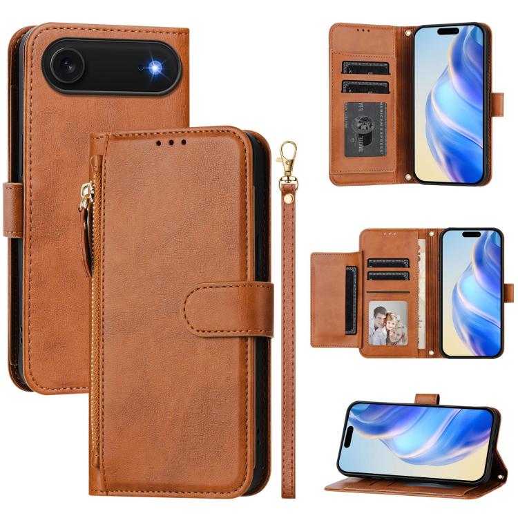 Multi-Card Slots Zipper Wallet Leather Phone Case, For iPhone 17e / 16e, For iPhone 17 Pro Max, For iPhone 17 Pro, For iPhone 17, For iPhone Air, For iPhone 16 Pro Max, For iPhone 16 Pro, For iPhone 16 Plus