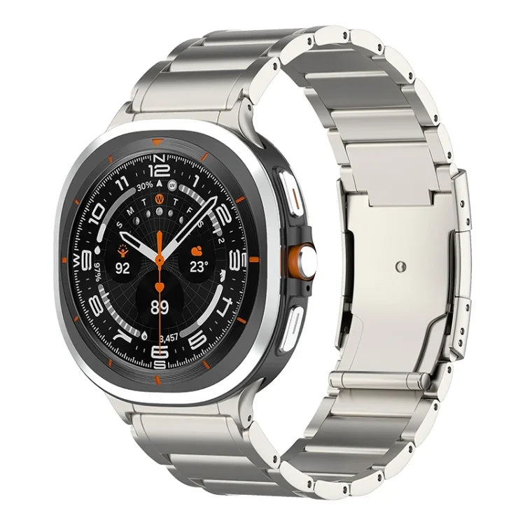 Three Beads Tortoise Buckle Titanium Steel Watch Band, For Samsung Galaxy Watch Ultra / Ultra 2025, For Samsung Galaxy Watch8 / Watch8 Classic