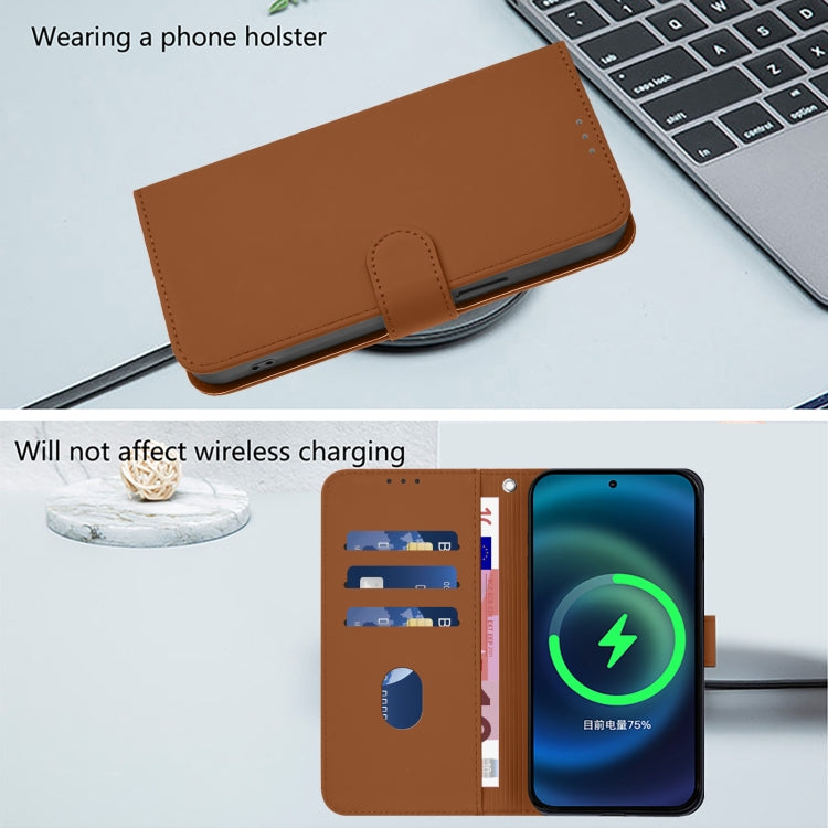 Skin Feel Solid Color Leather Phone Case with Lanyard, For iPhone 16 Pro, For iPhone 16 Plus