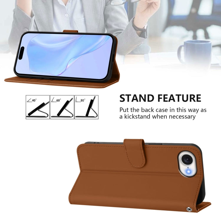 Skin Feel Solid Color Leather Phone Case with Lanyard, For iPhone 17e / 16e, For iPhone 17 Pro Max