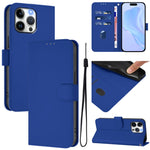 Skin Feel Solid Color Leather Phone Case with Lanyard, For iPhone 14 Pro Max, For iPhone SE 2022 / 2020