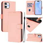 Skin Feel Solid Color Leather Phone Case with Lanyard, For iPhone 13 mini, For iPhone 12 / 12 Pro