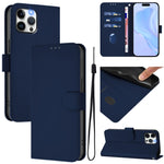 Skin Feel Solid Color Leather Phone Case with Lanyard, For iPhone 12 Pro Max, For iPhone 12 mini