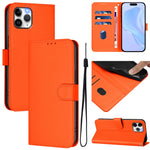 Skin Feel Solid Color Leather Phone Case with Lanyard, For iPhone 11 Pro, For iPhone XS / X