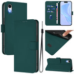 Skin Feel Solid Color Leather Phone Case with Lanyard, For iPhone XR, For iPhone XS Max