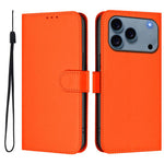Skin Feel Solid Color Leather Phone Case with Lanyard, For iPhone 17e / 16e, For iPhone 17 Pro Max