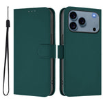Skin Feel Solid Color Leather Phone Case with Lanyard, For iPhone 17e / 16e, For iPhone 17 Pro Max
