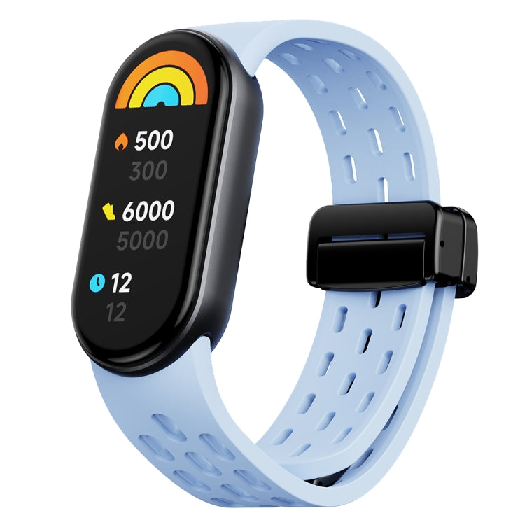 Magnetic Folding Buckle Silicone Watch Band, For Xiaomi Smart Band 9