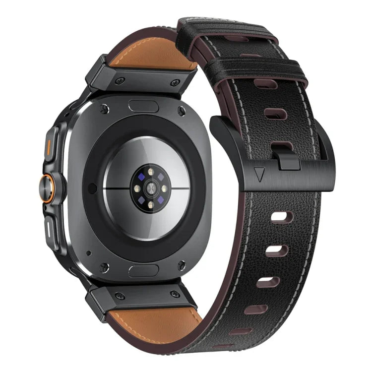 Mecha Style Leather Watch Band, For Samsung Galaxy Watch Ultra 47mm / Ultra 2025