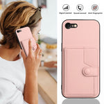 Button Card Bag RFID Anti-theft Phone Case, For iPhone SE 2022 / 2020, For iPhone 13 Pro Max, For iPhone 13 Pro, For iPhone 13, For iPhone 13 mini, For iPhone 12, For iPhone 12 Pro Max, For iPhone 12 Pro