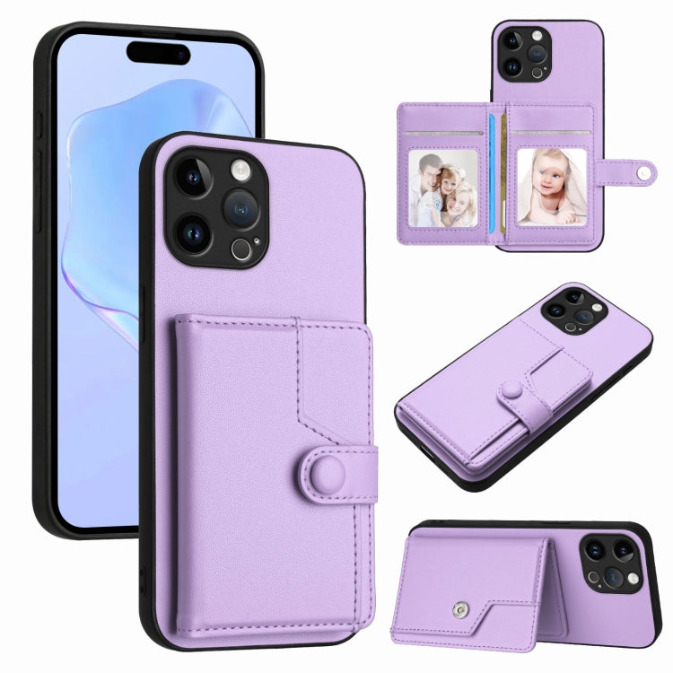 Button Card Bag RFID Anti-theft Phone Case, For iPhone SE 2022 / 2020, For iPhone 13 Pro Max, For iPhone 13 Pro, For iPhone 13, For iPhone 13 mini, For iPhone 12, For iPhone 12 Pro Max, For iPhone 12 Pro