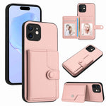 Button Card Bag RFID Anti-theft Phone Case, For iPhone SE 2022 / 2020, For iPhone 13 Pro Max, For iPhone 13 Pro, For iPhone 13, For iPhone 13 mini, For iPhone 12, For iPhone 12 Pro Max, For iPhone 12 Pro