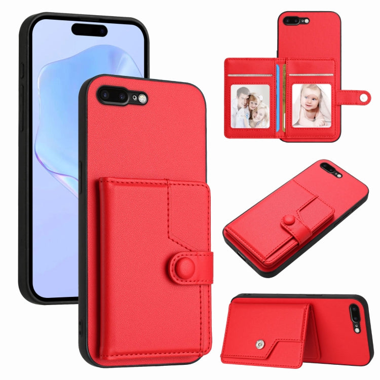 Button Card Bag RFID Anti-theft Phone Case, For iPhone 12 mini, For iPhone 11 Pro Max, For iPhone 11, For iPhone 11 Pro, For iPhone XS / X, For iPhone XR, For iPhone XS Max, For iPhone 8 Plus / 7 Plus