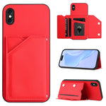 Skin Feel Four Card Slots Phone Case with Wrist Strap, For iPhone 12 mini, For iPhone 11 Pro Max, For iPhone 11, For iPhone 11 Pro, For iPhone X / XS, For iPhone XR, For iPhone XS Max, For iPhone 7 Plus / 8 Plus