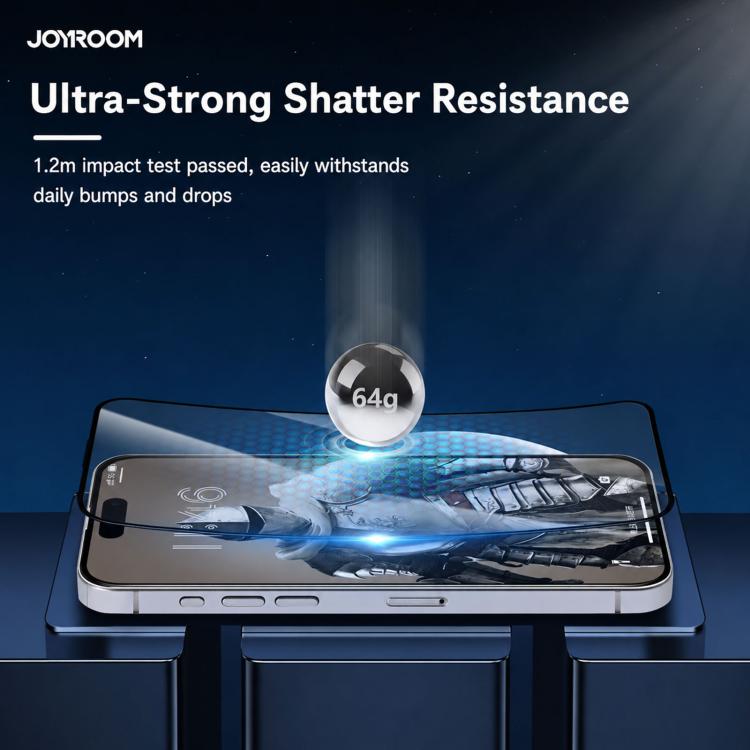 JOYROOM Knight Series 2.5D Full Screen HD Tempered Glass Film, For iPhone 18 Pro, For iPhone 18 Pro Max, For iPhone 17 Pro Max, For iPhone 17 Pro, For iPhone 17, For iPhone 17 Air, For iPhone 15 Pro Max, For iPhone 15 Pro