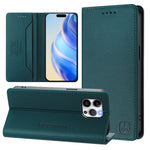 RC01 Dual-Folded Magnetic Suction RFID Leather Phone Case, For iPhone 13 Pro Max, For iPhone 13 Pro, For iPhone 13 mini, For iPhone 12 / 12 Pro, For iPhone 12 Pro Max, For iPhone 12 mini