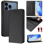 RC01 Dual-Folded Magnetic Suction RFID Leather Phone Case, For iPhone 17e / 16e, For iPhone 17 Pro Max, For iPhone 17 Pro, For iPhone 17, For iPhone Air, For iPhone 16 Pro Max
