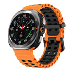 Ocean Two Color Dual-Row Hole Silicone Watch Band, For Samsung Galaxy Watch Ultra 47mm / Ultra 2025