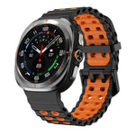 Ocean Two Color Dual-Row Hole Silicone Watch Band, For Samsung Galaxy Watch Ultra 47mm / Ultra 2025