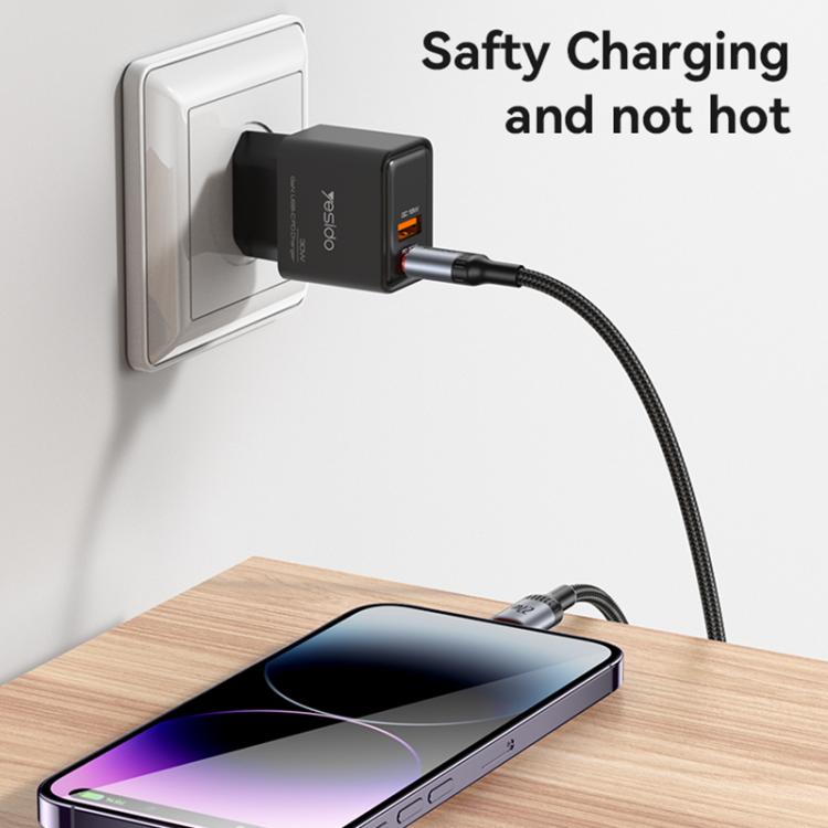 Yesido CA182 PD27W 3A USB-C / Type-C to 8 Pin Charging Data Cable, Length: 1.2m, CA182