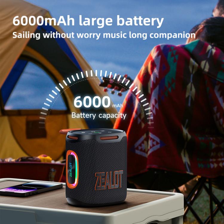 Zealot S122 25W High Power IPX6 Waterproof Outdoor RGB Light Bluetooth Speaker