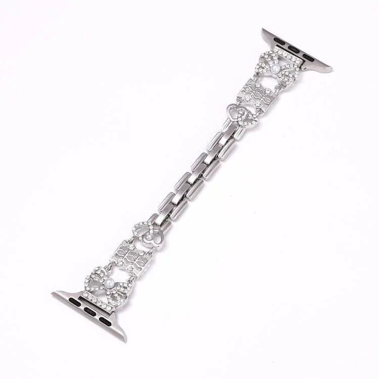 Bow Jewelry Buckle Stainless Steel Watch Band, For Apple Watch 46mm / 49mm / 45mm / 44mm, For Apple Watch 42mm / 41mm / 40mm / 38mm