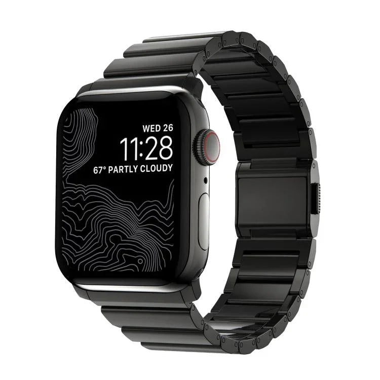 Norman Clasp One-Bead Stainless Steel Watch Band, For Apple Watch 46mm / 49mm / 45mm / 44mm