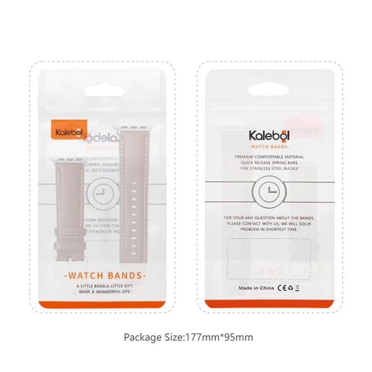 Kalebol Plain Genuine Leather Watch Band, For Apple Watch 46mm / 49mm / 45mm / 44mm, For Apple Watch 42mm / 41mm / 40mm / 38mm