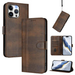 Line Splicing Buckle Retro Leather Phone Case, For iPhone 16 Pro, For iPhone 16 Plus, For iPhone 16, For iPhone 15 Pro Max, For iPhone 15 Pro, For iPhone 15 Plus